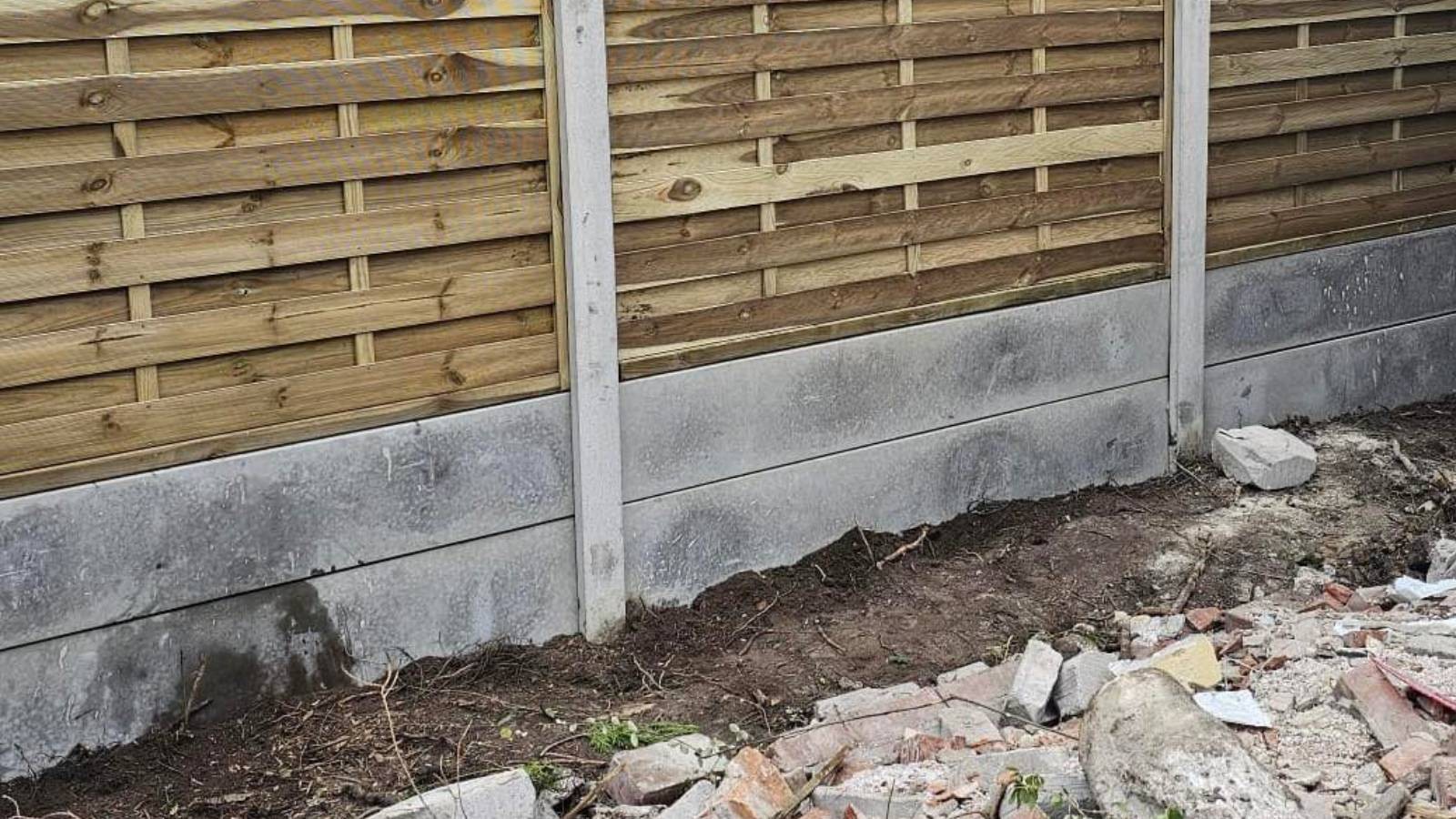 Concrete post and panel fencing in Derby